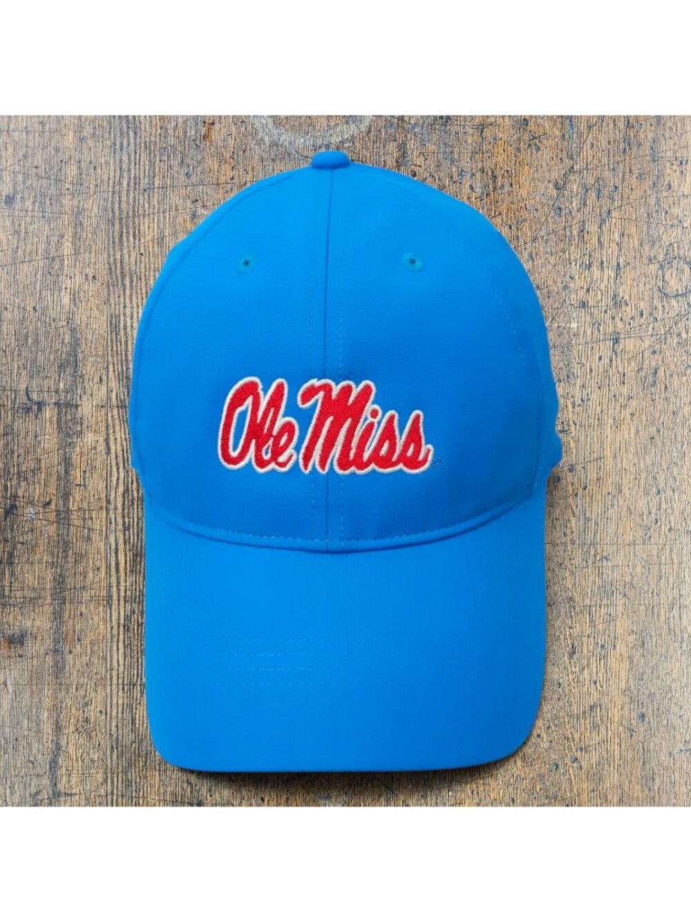 Nike Golf Ole Miss Rebels Blue Red Script Logo Adjustable Baseball Cap Hat OSFA